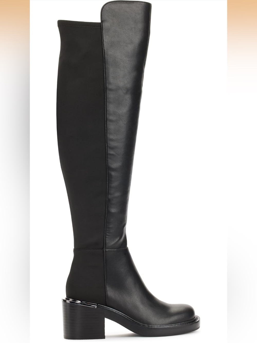DKNY Black Over-the-Knee Block Heel Boots